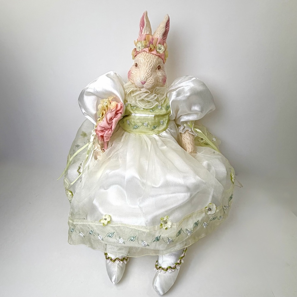 Dept 56 Bunny Ballerina Doll Easter Spring Decor Ceramic Head & hands w/Mirror